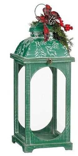 LANTERNA LONFORD VERDE LEGNO FSC CM.25X25X65H.