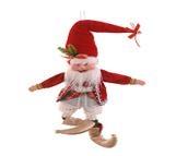 ELFO ROSSO/BIANCO PVC/TESSUTO 40CM