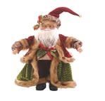 BABBO NATALE IN PIEDI PVC/TESSUTO ROSSO/ORO/VERDE CM.45