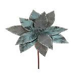 FIORE PVC/TESSUTO BLU GLITTER H.CM.30