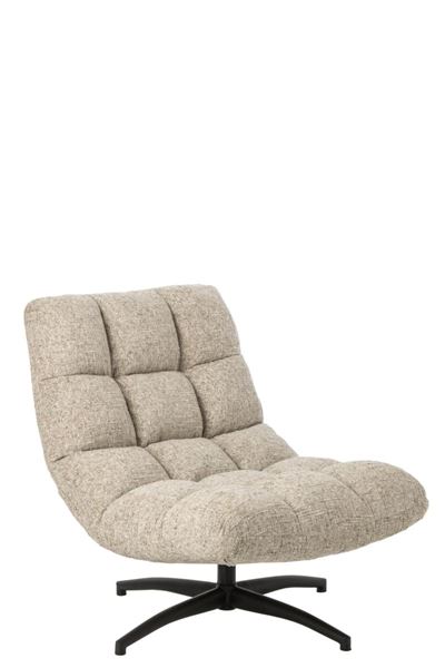 POLTRONA LOUNGE TESSUTO IMBOTTITO  ECRU (95x78x89,5cm)