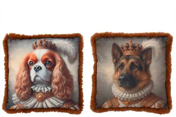 CUSCINO CANE POLIESTERI RUGGINE ASS2 (45x45x15cm)