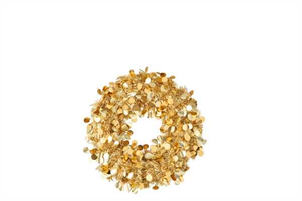 CORONA FRIZZANTE POLIESTERI ORO S (46x46x4cm)