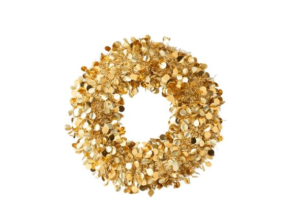 CORONA FRIZZANTE POLIESTERI ORO M (60x60x6cm)