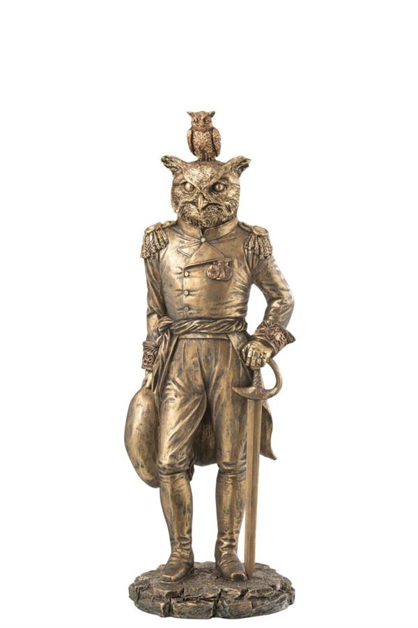 UOMO GUFO RESINA ANTICATO ORO (13,5x13x38cm)