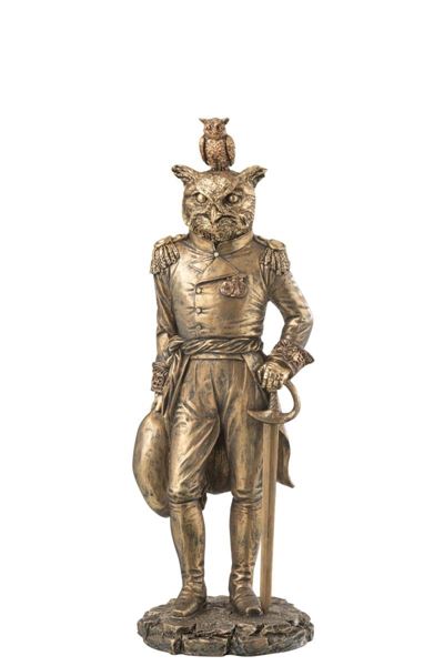 UOMO GUFO RESINA ANTICATO ORO (13,5x13x38cm)