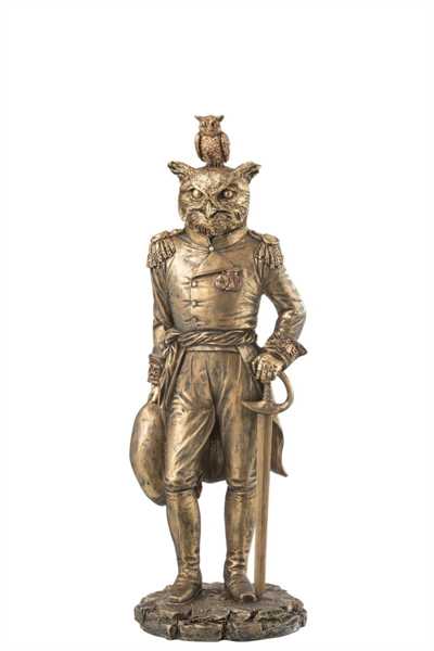 UOMO GUFO RESINA ANTICATO ORO (13,5x13x38cm)