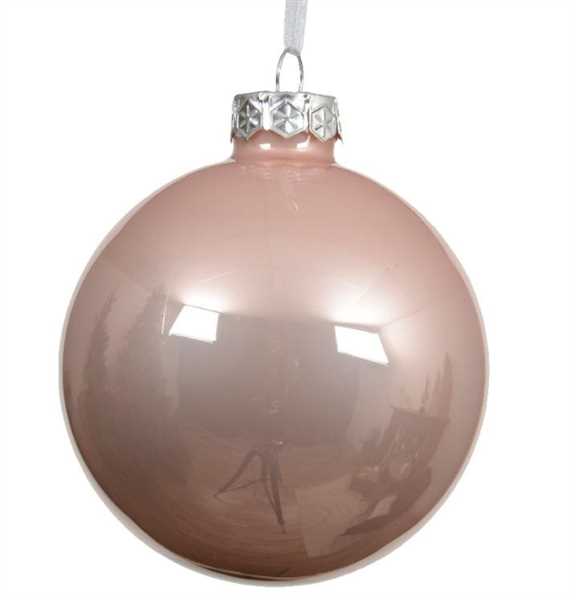 SFERA NATALE VETRO ENAMEL D.15CM BLUSH PINK