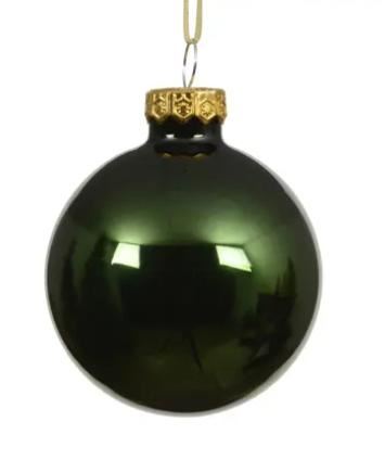SFERA NATALE VETRO LUCIDA D.15CM PINE GREEN