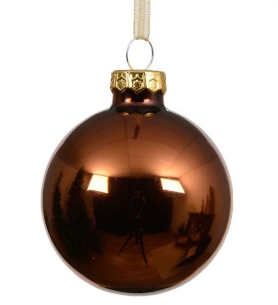SFERA NATALE VETRO LUCIDA D.15CM ESPRESSO