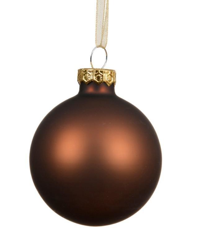 SFERA NATALE VETRO OPACA D.15CM ESPRESSO