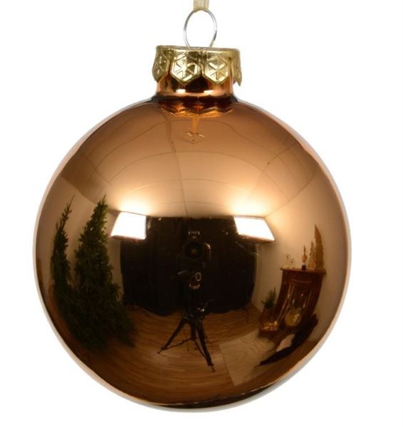 SFERA NATALE VETRO LUCIDA D.15CM BRANDY