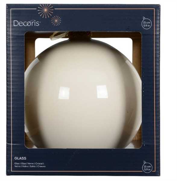 SFERA NATALE VETRO ENAMEL D.15CM WOOL WHITE