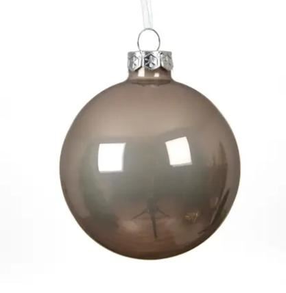 SFERA NATALE VETRO ENAMEL D.15CM SMOKEY PEARL
