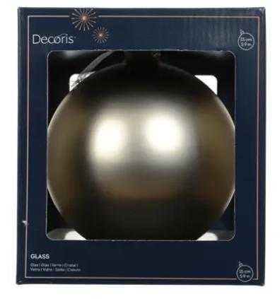 SFERA NATALE VETRO OPACA D.15CM SMOKEY PEARL