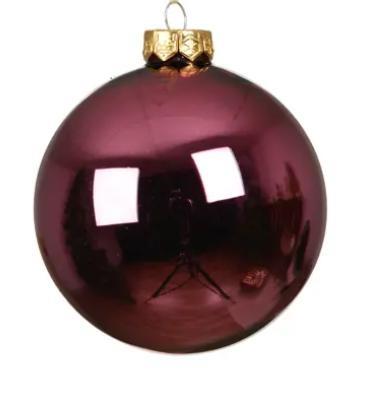 SFERA NATALE VETRO LUCIDA D.15CM DARK ROSE