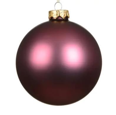 SFERA NATALE VETRO OPACA D.15CM DARK ROSE