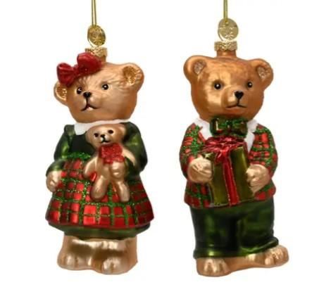 DECORO PER ALBERO VETRO ORSO 2ASS. 6X5.5XH.13CM