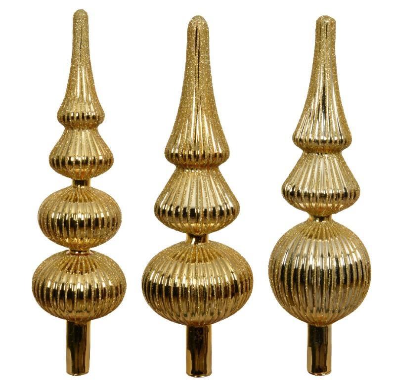 PUNTALE VETRO 3ASS. LIGHT GOLD D.7.2XH.31CM