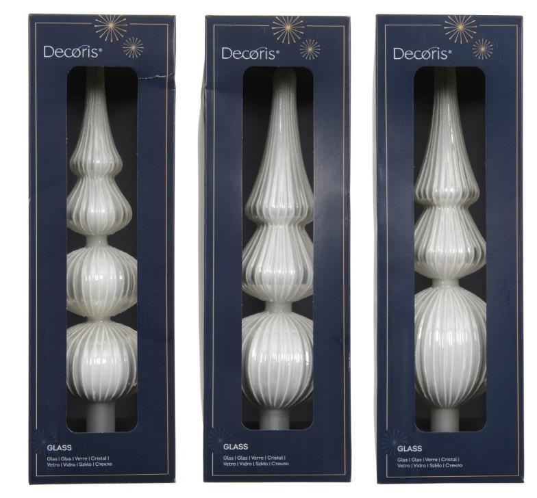 PUNTALE VETRO 3ASS. WINTER WHITE D.7.2XH.31CM