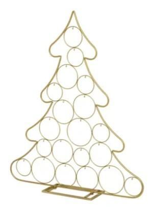 ALBERO DI NATALE STILIZATO C/GANCI ORO 81X16XH.96CM