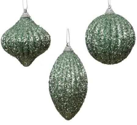 PALLINA IN SCHIUMA C/GLITTER 3ASS ICING MINT D.8CM