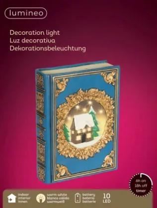 LAMPADA LIBRO BLU LED L.CALDA IN POLIRESINA 6.5X16.5XH.22CM