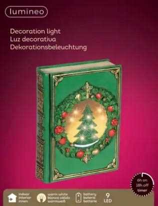 LAMPADA LIBRO VERDE LED L.CALDA IN POLIRESINA 6.5X16.5XH.22C