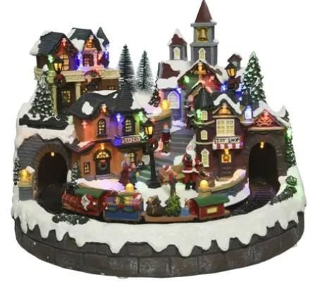 SCENA NATALIZIA TRENINO LED  PVC D.40.5XH.31CM