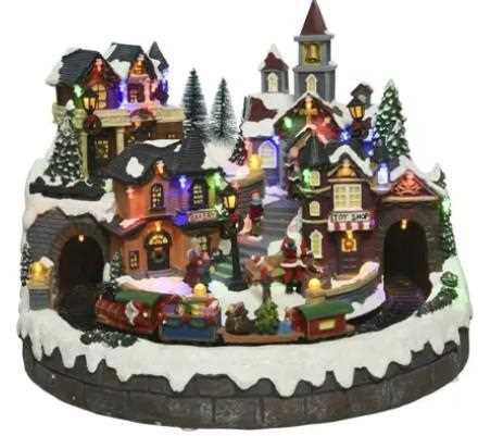 SCENA NATALIZIA TRENINO LED  PVC D.40.5XH.31CM