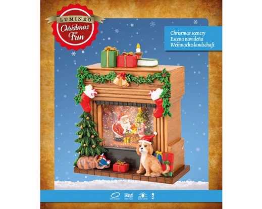 CAMINO NATALIZIO PVC CON LED A BATTERIA 9.3X19.5X23CM