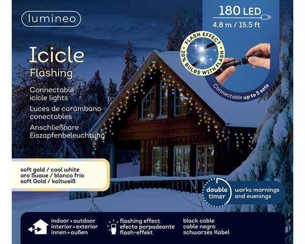 TENDA LED PVC FLASH SOFT-GOLD/COOL-WHITE F.NERO  480XH.52CM