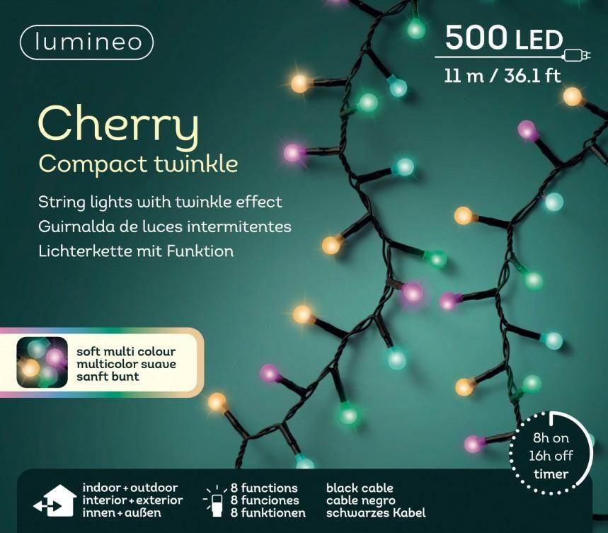 CATENA PVC 500LED C/CAPS MULTISOFT 11MT F.NERO