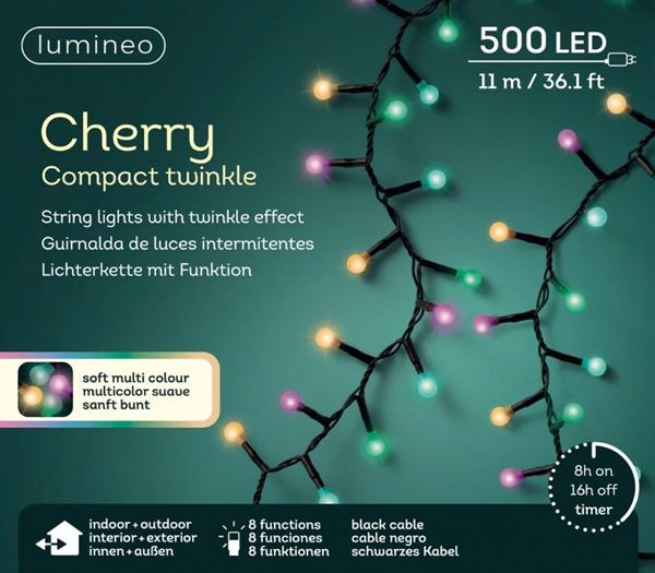 CATENA PVC 500LED C/CAPS MULTISOFT 11MT F.NERO