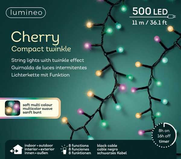 CATENA PVC 500LED C/CAPS MULTISOFT 11MT F.NERO