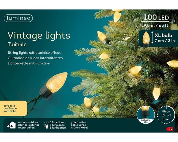 CATENA PVC 100LED VINTAGE SOFT GOLD  F.VERDE  19,80MT.