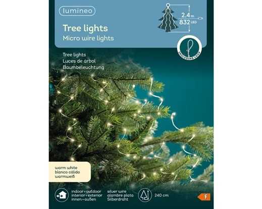 MICROLED GRAPPOLO LUCE CALDA 832LED MT2,4 FILO METALLO
