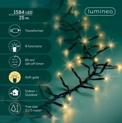 CATENA SUPER COMPACT PVC 1584 LED SOFT GOLD F.NERO 25MT + 8F