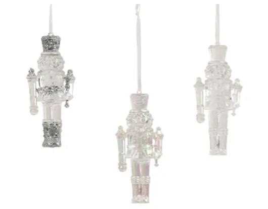 PENDENTE SCHIACCIANOCI POLISTIRENE C/GLITTER 3ASS 5X3XH.12CM