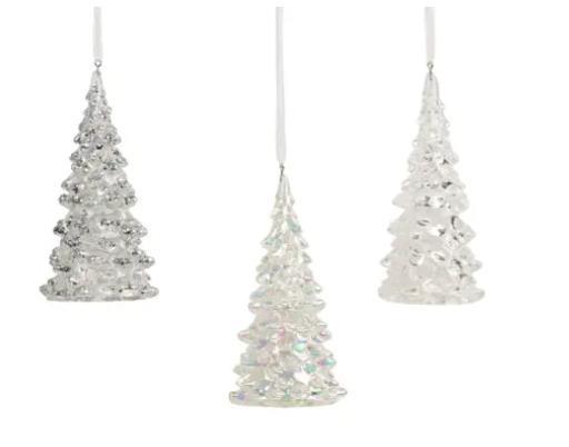 PENDENTE ALBERO C/GLITTER 3ASS TRANSP. D.5.5XH.12CM