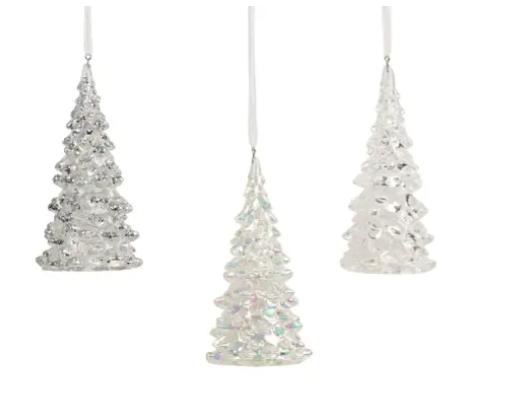PENDENTE ALBERO C/GLITTER 3ASS TRANSP. D.5.5XH.12CM