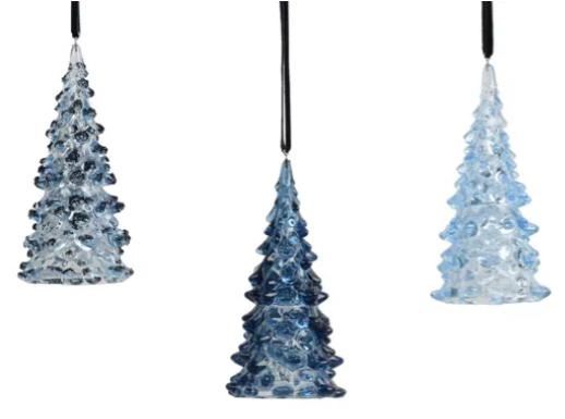 PENDENTE ALBERO C/GLITTER 3ASS BLU SCURO D.5.5XH.12CM