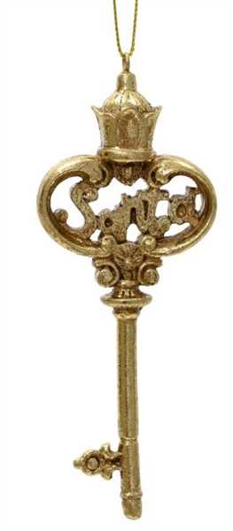 PENDENTE CHIAVE POLIRESINA COL.ORO 5.3X2.2XH.13.4CM