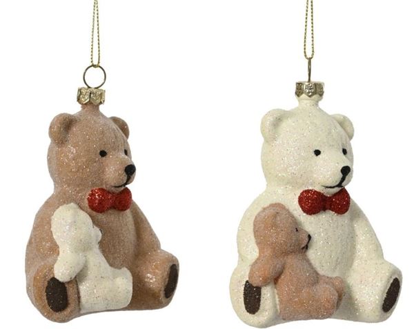 PENDENTE ORSO POLISTIRENE GLITTER 2ASS. 8X6.8XH.11CM