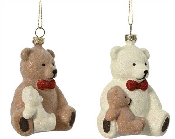 PENDENTE ORSO POLISTIRENE GLITTER 2ASS. 8X6.8XH.11CM