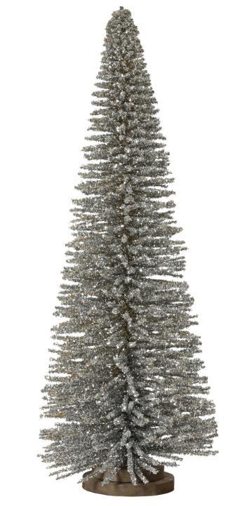 ALBERO NATALE BAMBOO/PVC GLITTER CHAMPAGNE D.14XH.39CM