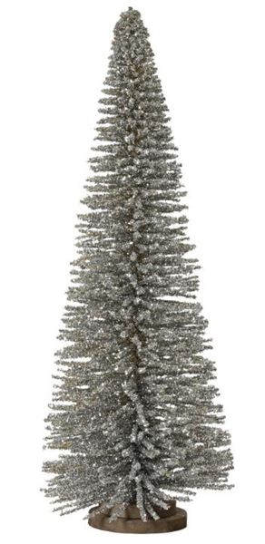ALBERO NATALE BAMBOO/PVC GLITTER CHAMPAGNE D.14XH.39CM