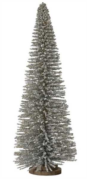 ALBERO NATALE BAMBOO/PVC GLITTER CHAMPAGNE D.14XH.39CM
