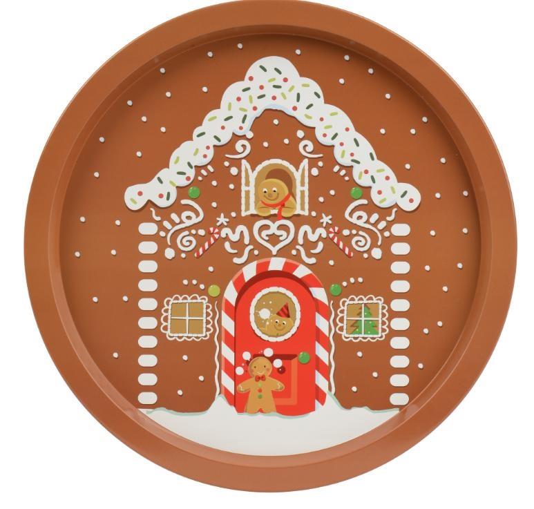 VASSOIO DI LATTA GINGER HOUSE D.32XH.1.5CM