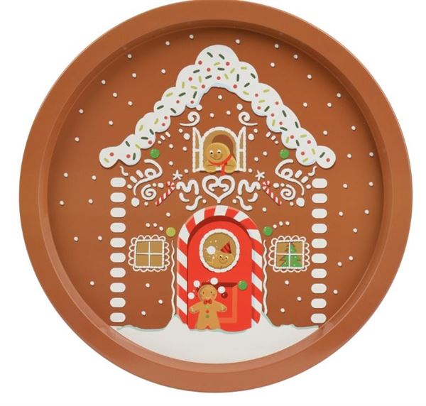 VASSOIO DI LATTA GINGER HOUSE D.32XH.1.5CM